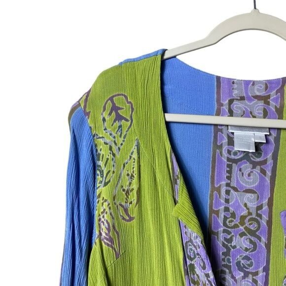 Soft Surroundings Women’s Breezy Batik Kimono Tunic‎ Size Small Beachy Bohemian - Picture 3 of 11